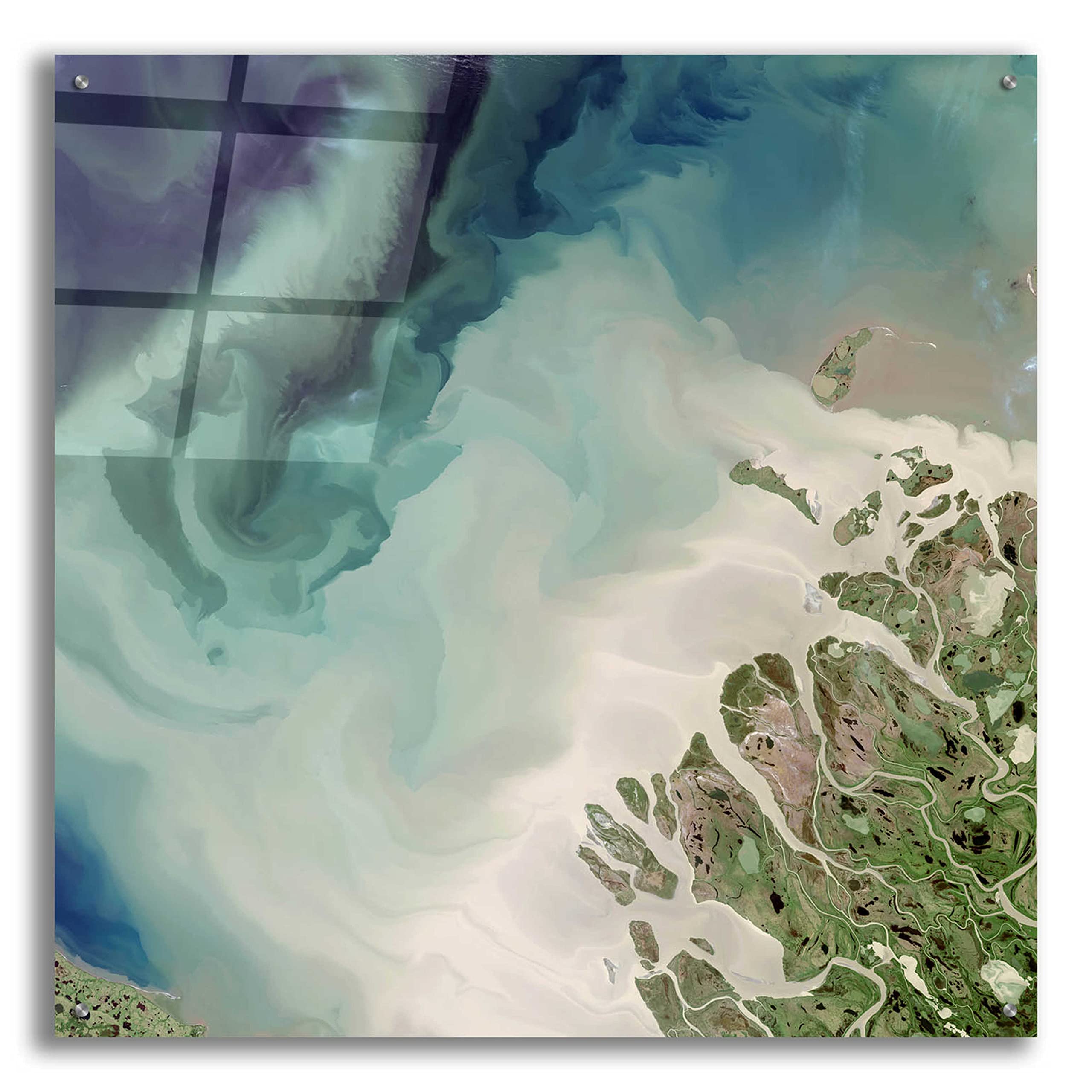 Epic Earth as Art: Mackenzie Meets Beaufort Acrylic Glass Wall Decor - 36x36 Inch Modern Canvas Print for Living Room, Bedroom & Office