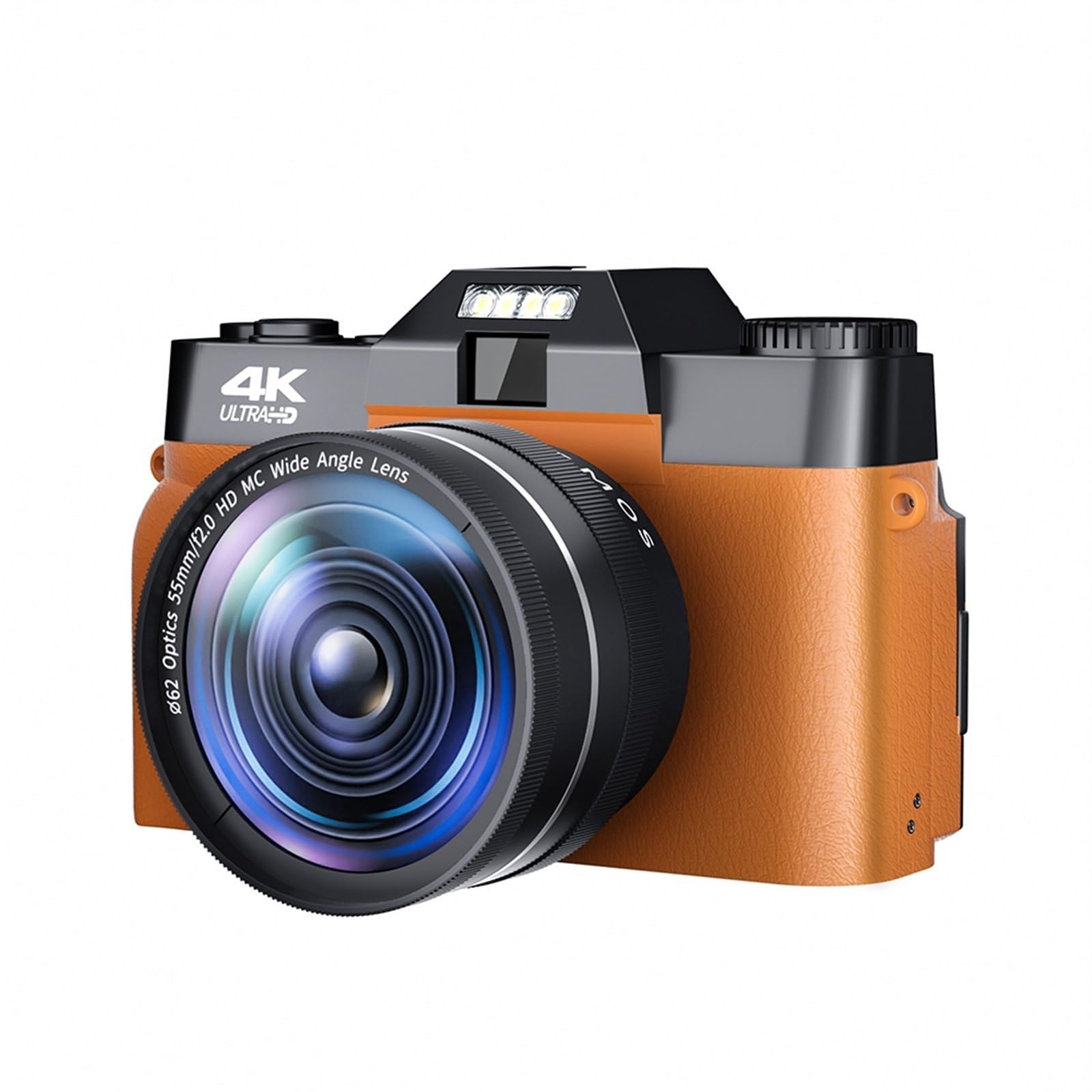 48MP MZZYG Vintage Digital Camera with Wide Angle Lens - 4K WiFi Vlogging Camcorder for Bloggers (Includes 32GB TF Card & Wide Angle Lens) | Perfect for Travel, YouTube Videos & Everyday Photography