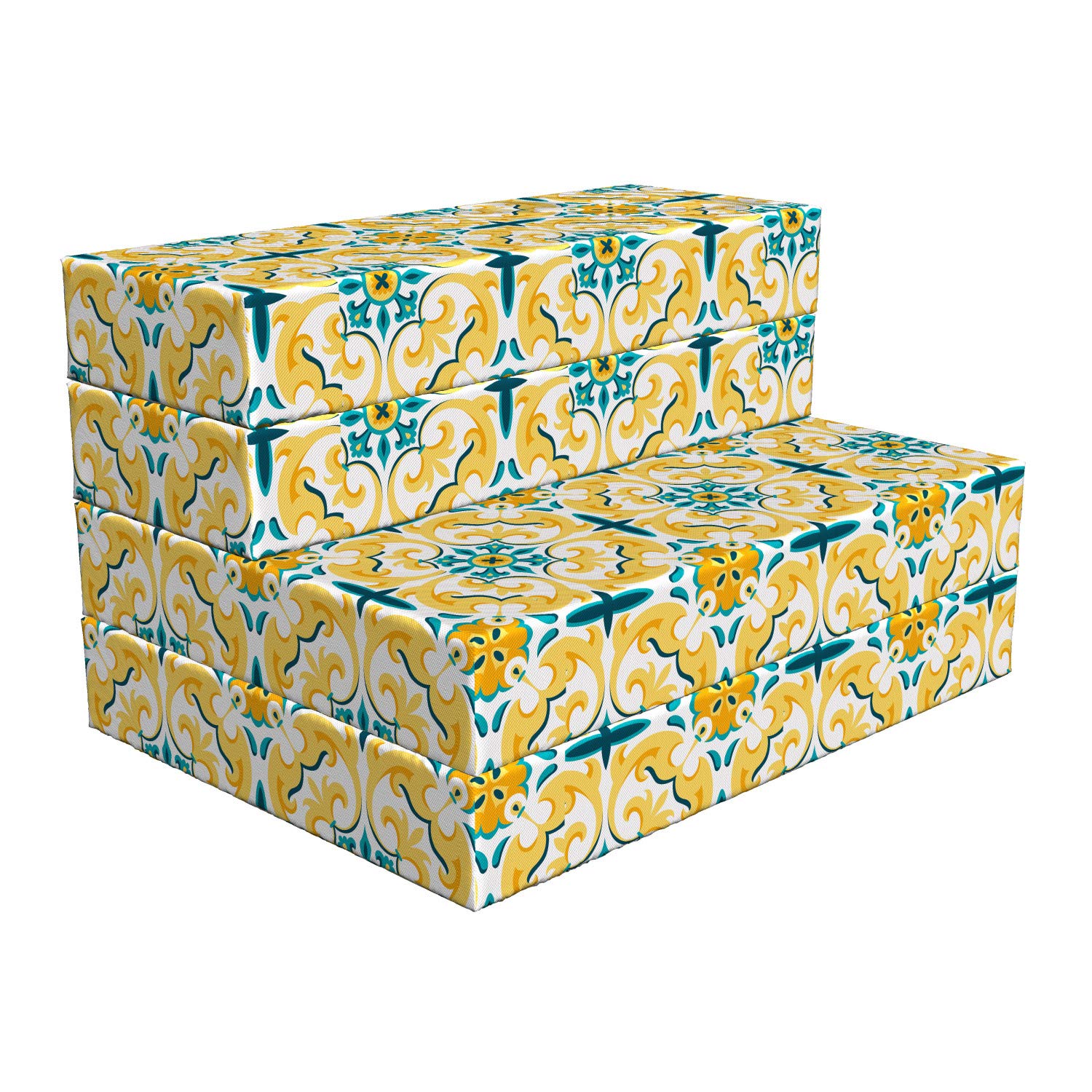 Ambesonne Victorian Foldable Mattress - Botanical Swirling Design, 74.8