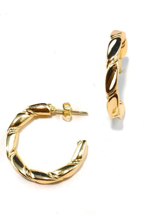 Stylish Tay Twisted Hoop Earrings for Women - Trendy Gold & Silver Dangle Hoops - Perfect for Parties, Weddings & Everyday Wear