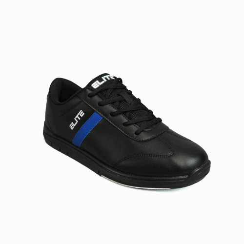 ELITE Men's Black & Royal Athletic Bowling Shoes - Universal Sliding Soles for Right/Left Handed Bowlers - Comfortable Lace-Up Design for League Play & Tournament Use