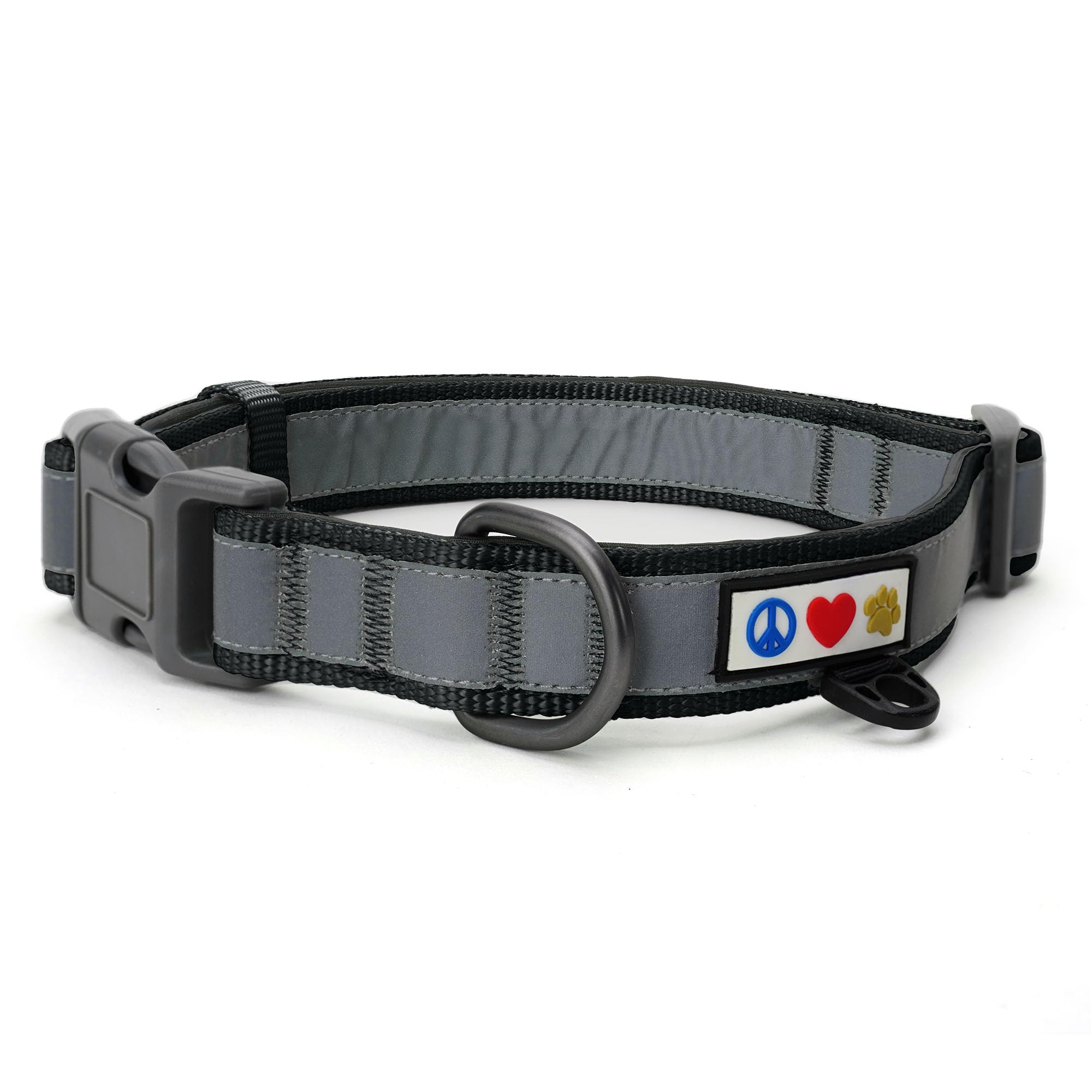 Pawtitas Camouflage Dog Collar - Padded Reflective Neoprene Puppy Training Collar for Small Dogs (XS, Black) | Perfect for Outdoor Adventures, Night Walks & Behavioral Training