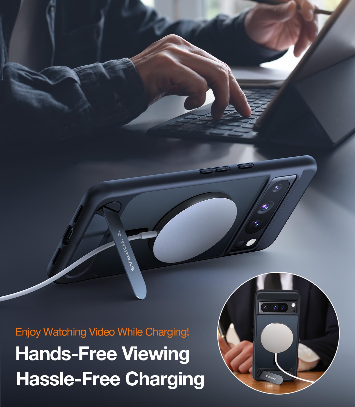 Ostand L1 Phone Stand Holder for Google Pixel 8 Pro - Adjustable & Portable Desktop Stand for Watching Videos, Video Calls, and Hands-Free Viewing