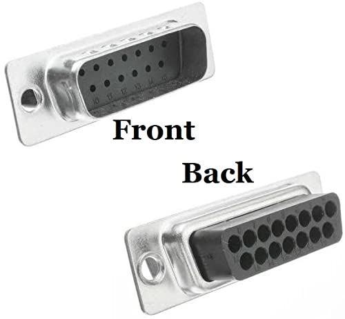 Premium DB15 Male Crimp Kit - No Ear, Full Profile, Deluxe Metal Hood Connector for Electronics (Perfect for Computer Networking, Audio/Video Installations & Industrial Applications)