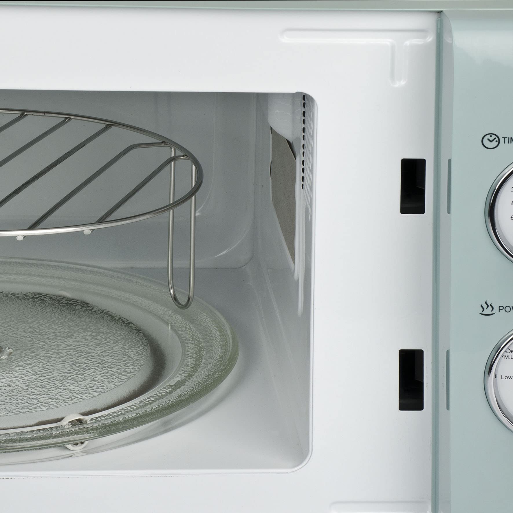 Girmi FM21 Combined Microwave Oven with Vintage Design - 20L Capacity, 700W/800W Power, Combination Cooking, Defrost Function, 30-Minute Timer, Aqua Green - Perfect for Small Kitchens, Dorms, and Vintage-Style Homes