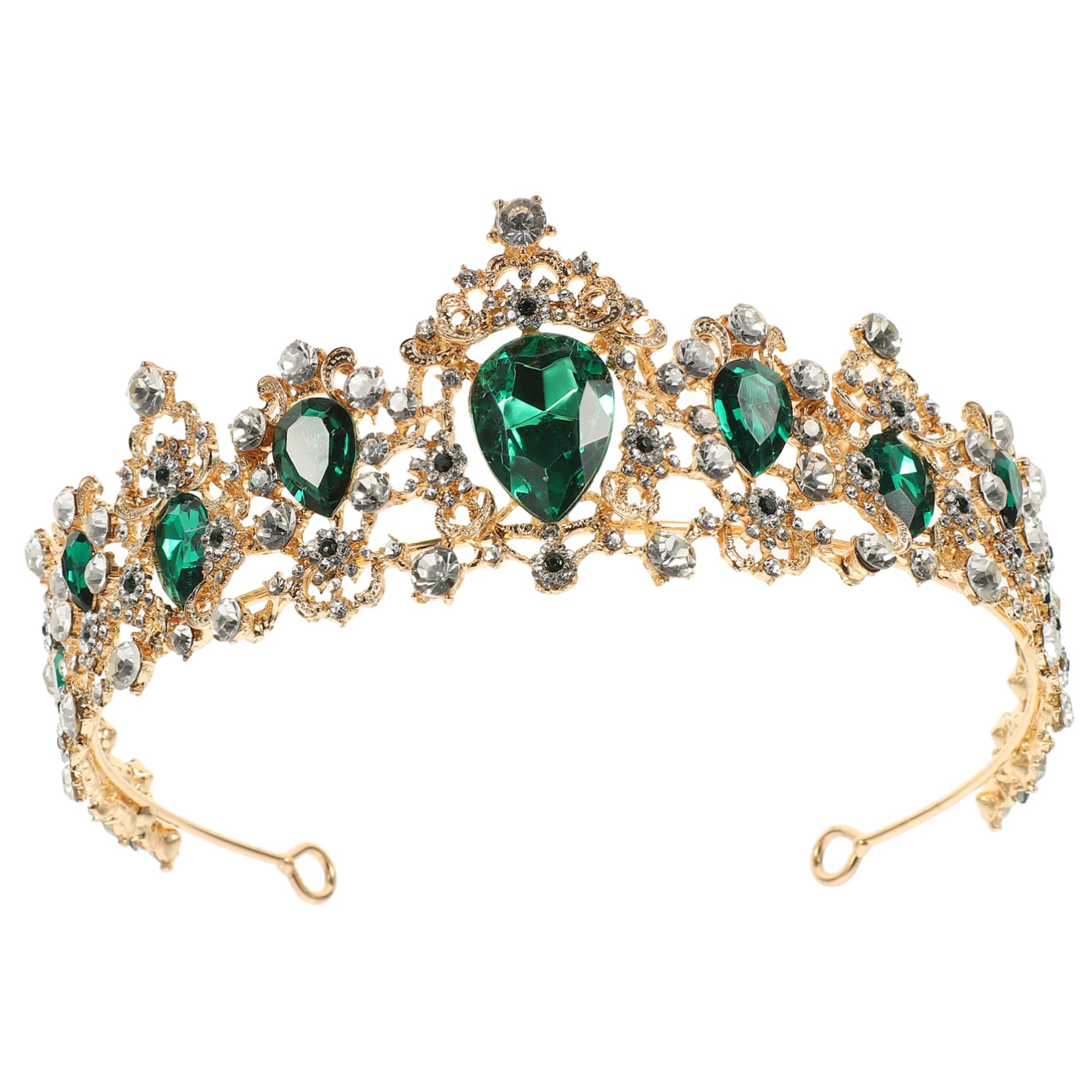 FOMIYES Lightweight Green Tiara for Women – Elegant Bridal Crown Wedding Headpiece for Brides, Princess Parties & Special Occasions