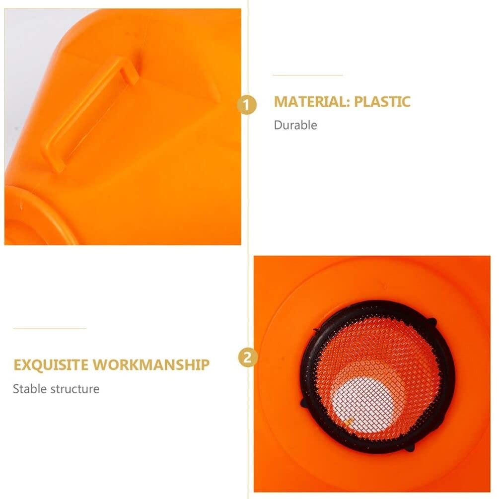 VICASKY Right Angle No-Spill Automotive Funnel - 2 Pack Orange Plastic Multi-Purpose Filling Funnel for Cars, Motorcycles, ATVs & Lawn Mowers - Perfect for Oil Changes, Fluid Transfers & DIY Maintenance