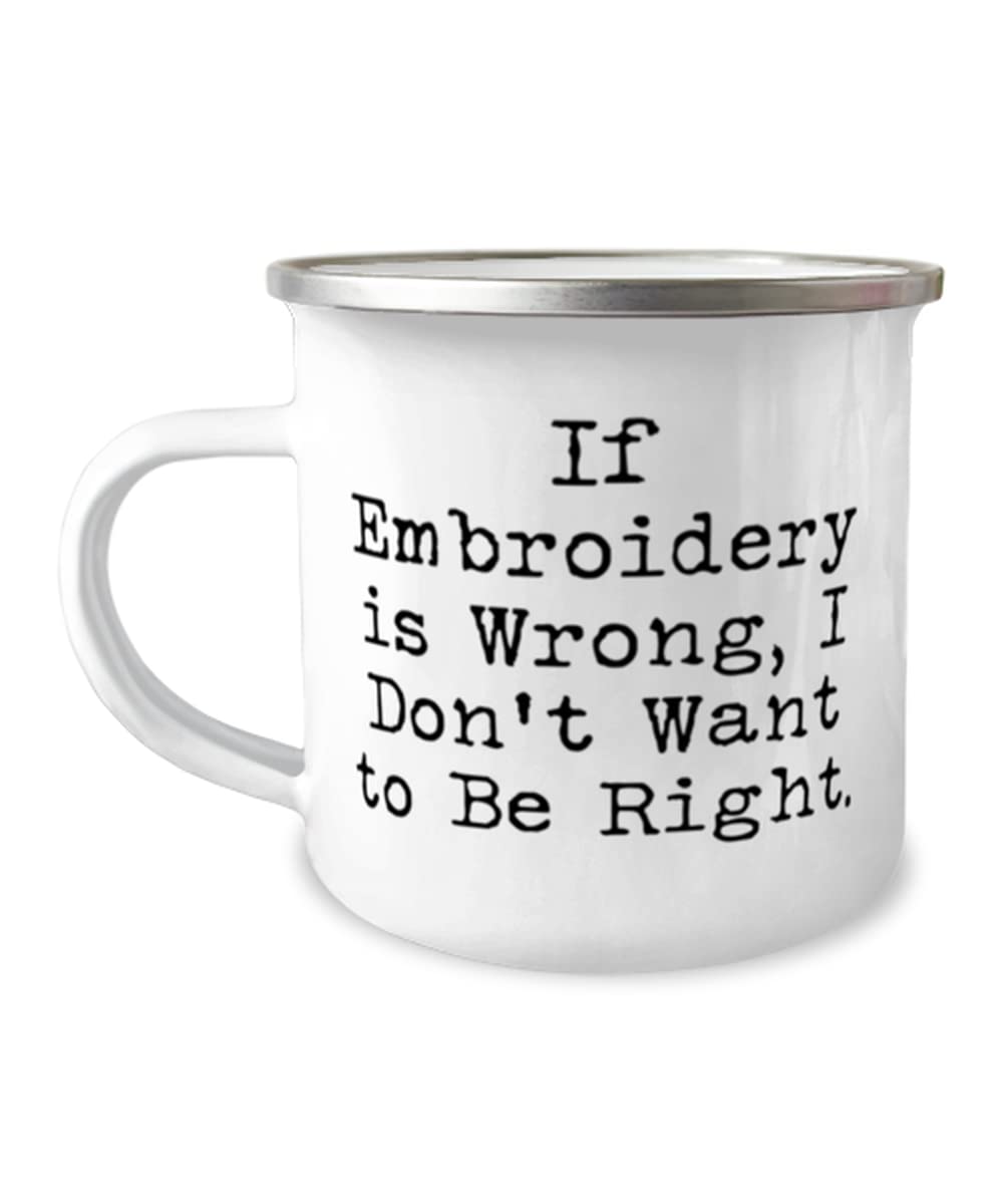 12oz Embroidery Camper Mug - Funny Camping Gift for Friends & Holidays | Perfect for Outdoor Adventures & Cozy Home Use