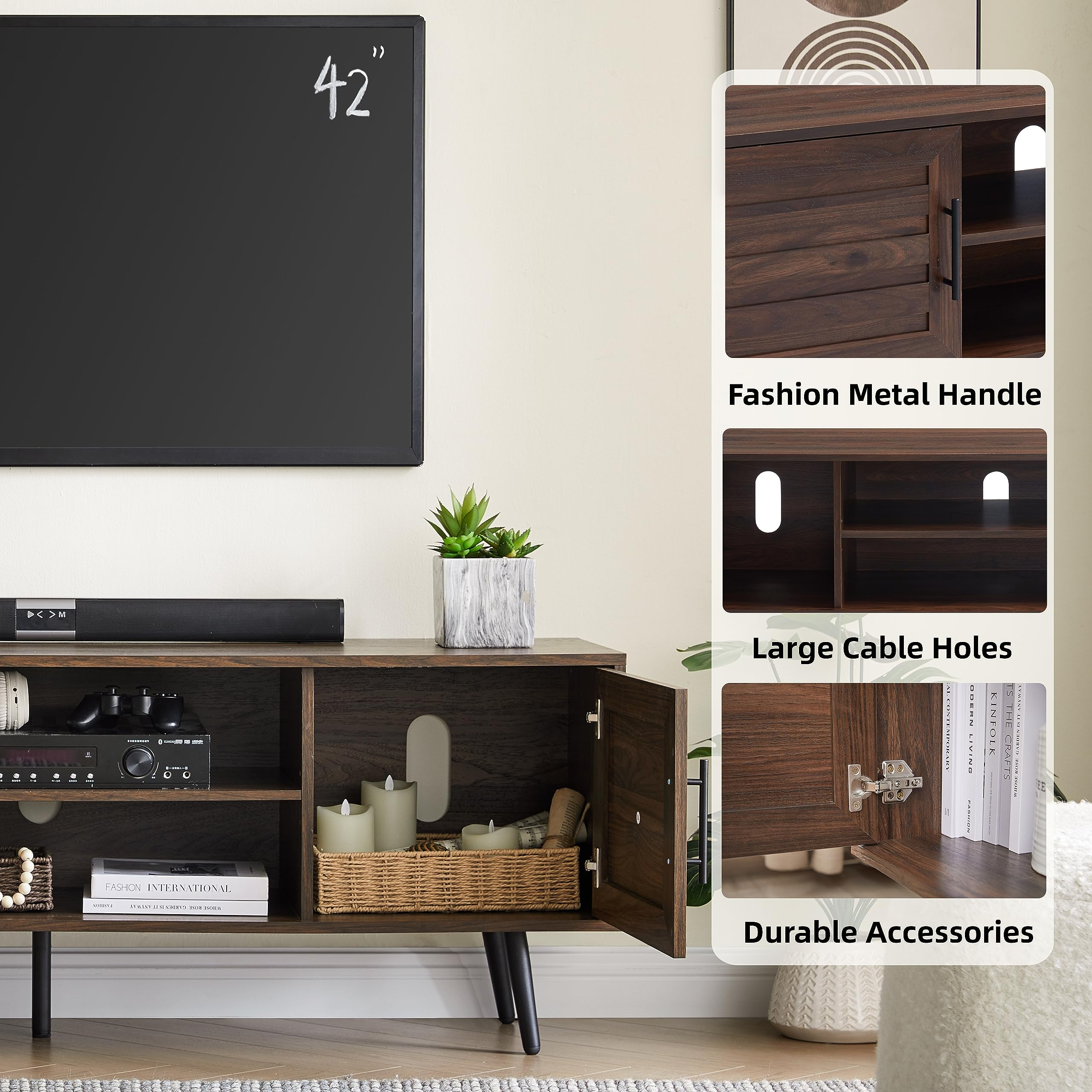 Mid Century Modern TV Stand for 65