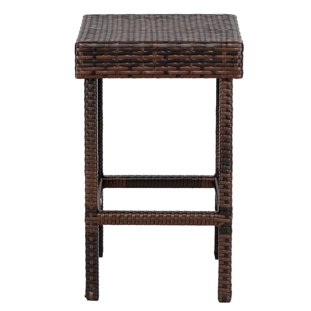 4 PCS Patio Bar Stools - Outdoor Wicker Backless Stools with Rattan Design, Modern Patio Furniture for Lawn, Poolside, Backyard & Garden - Perfect for Outdoor Dining, Lounging & Entertaining