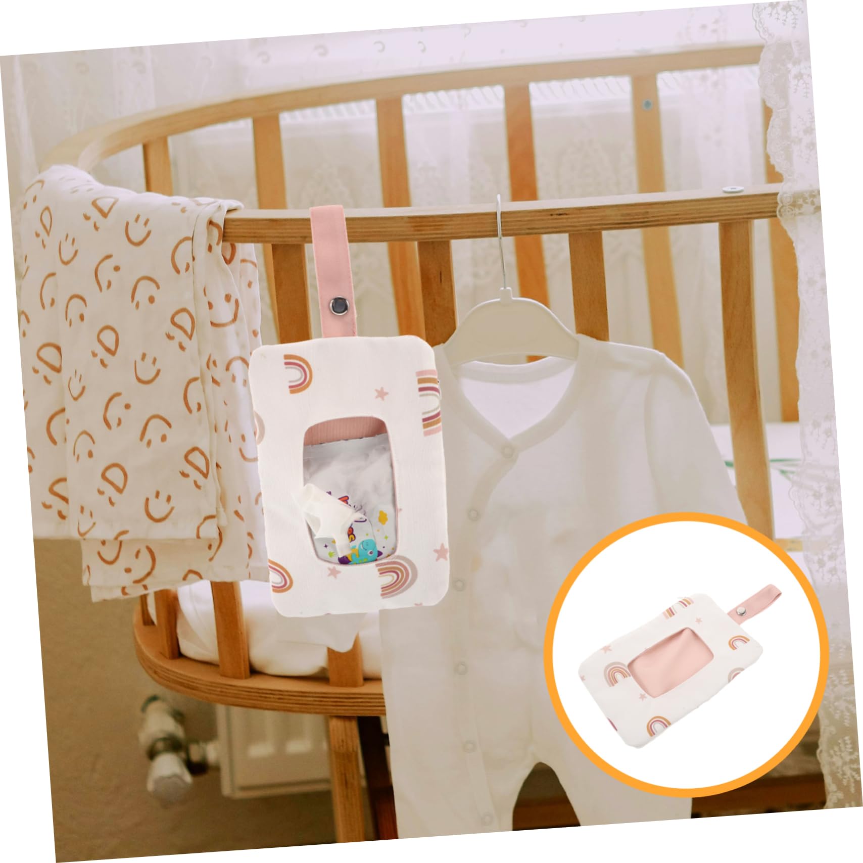 VICASKY Travel Wipes Storage Bag Organizer - Pink Polyester Cotton Pouch for Baby Wipes, Makeup Remover & Wet Wipes | Perfect for Diaper Bags, Travel Toiletries & On-the-Go Essentials
