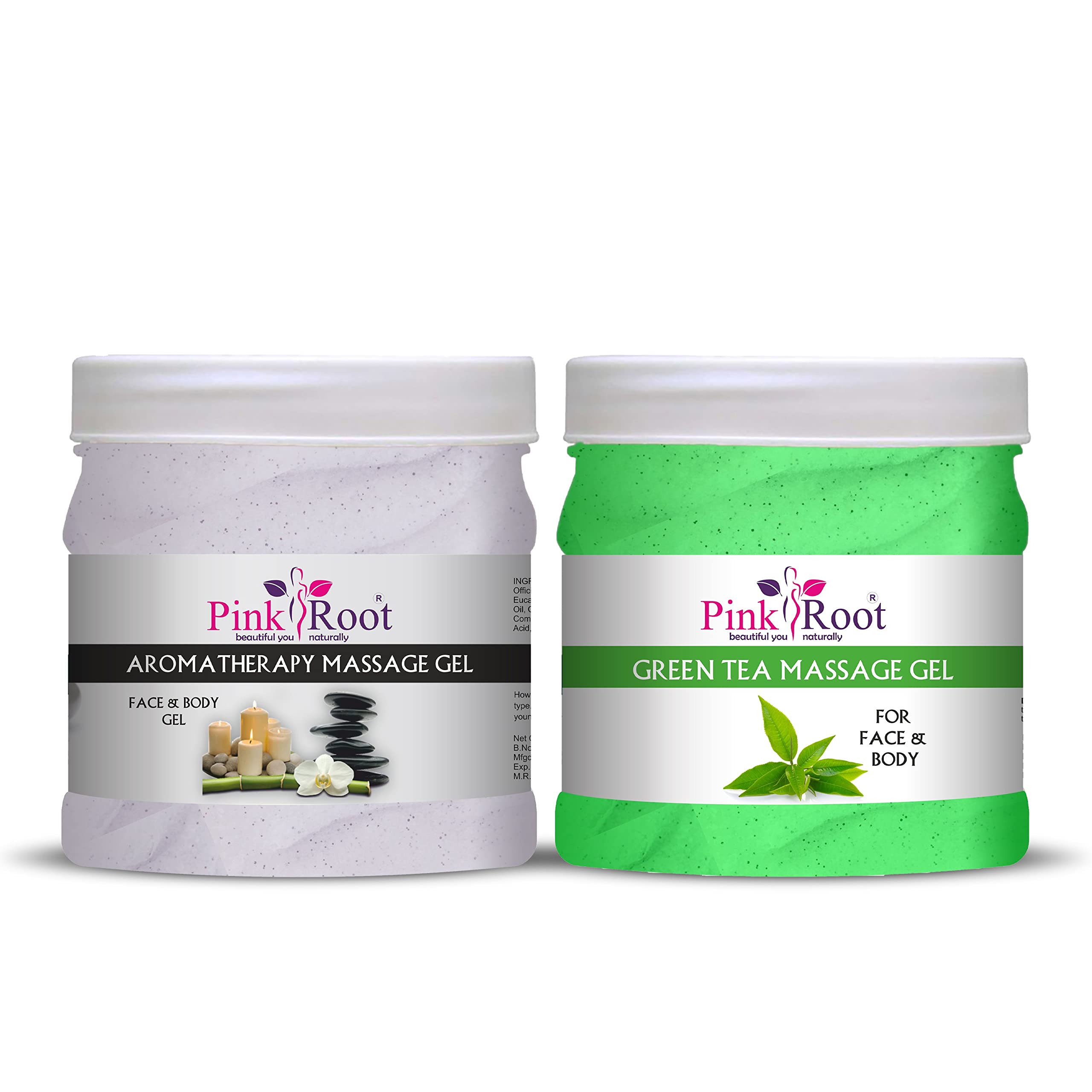 **Pink Root Green Tea Massage Gel 500ml - Aromatherapy Relaxation Gel for Stress Relief & Muscle Recovery - Perfect for Spa, Home Use & Self-Care**