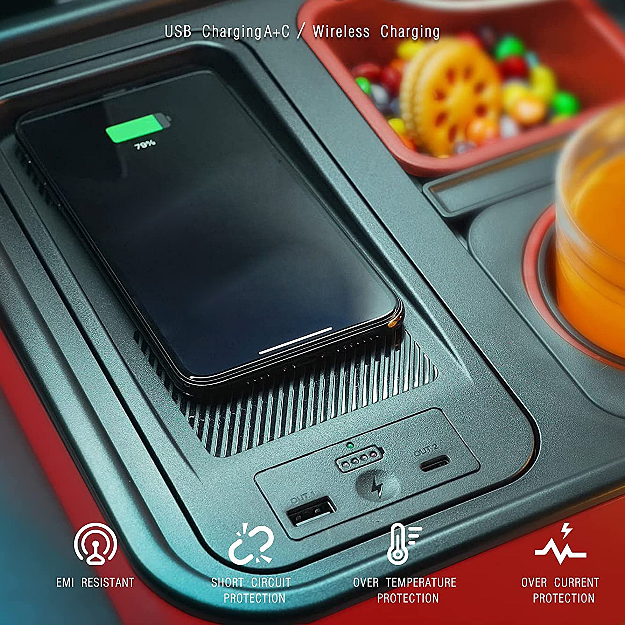 Milex Car Cup Holder Power Bank - 5000mAh Portable Phone Charger for iPhone, Samsung, Android - Perfect for Road Trips, Commuting & Travel