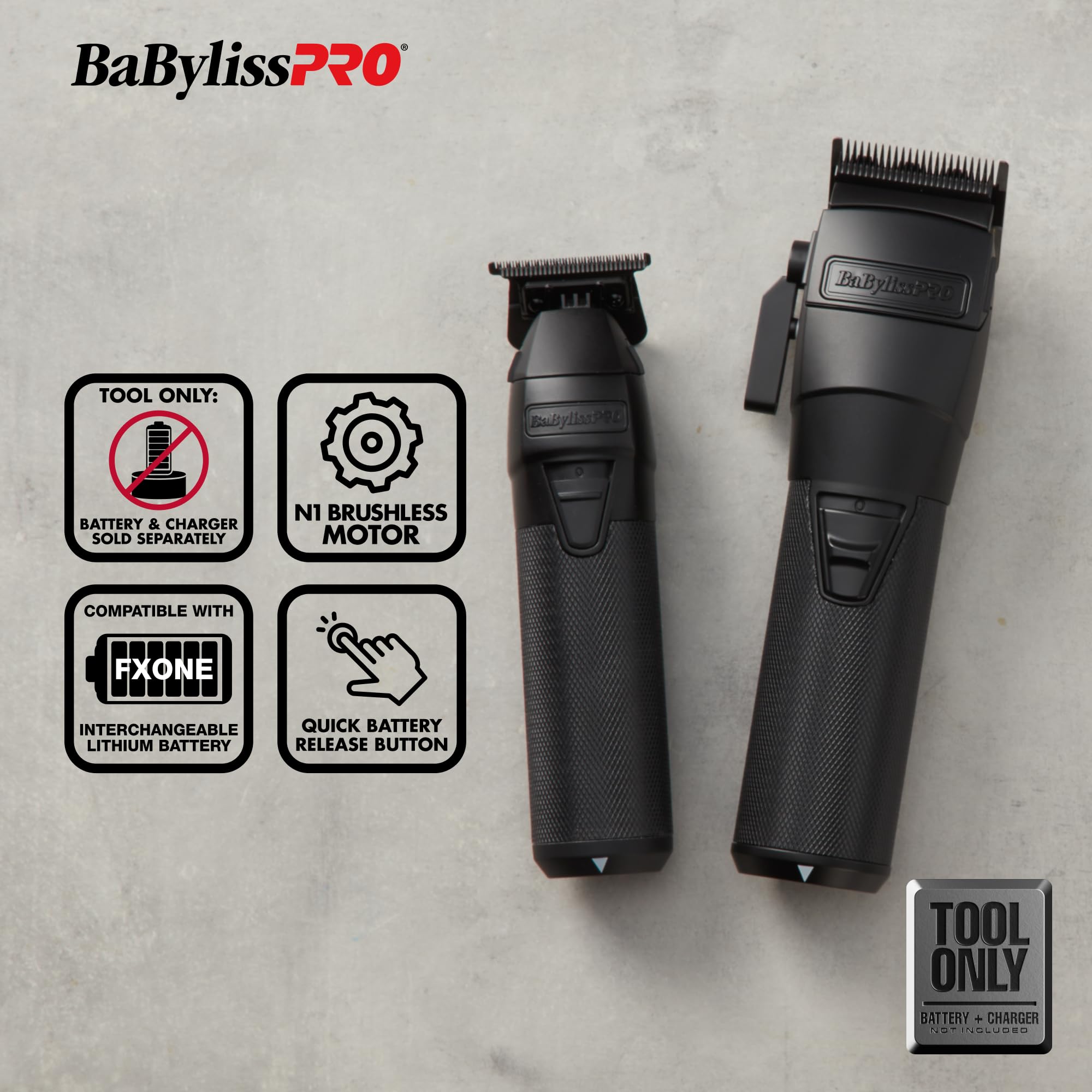 BaBylissPRO® FXONE Professional Hair Clipper & Trimmer Set for Men & Women - Cordless Hair Cutting Kit for Home & Salon Use | Perfect for Fades, Buzz Cuts & Styling