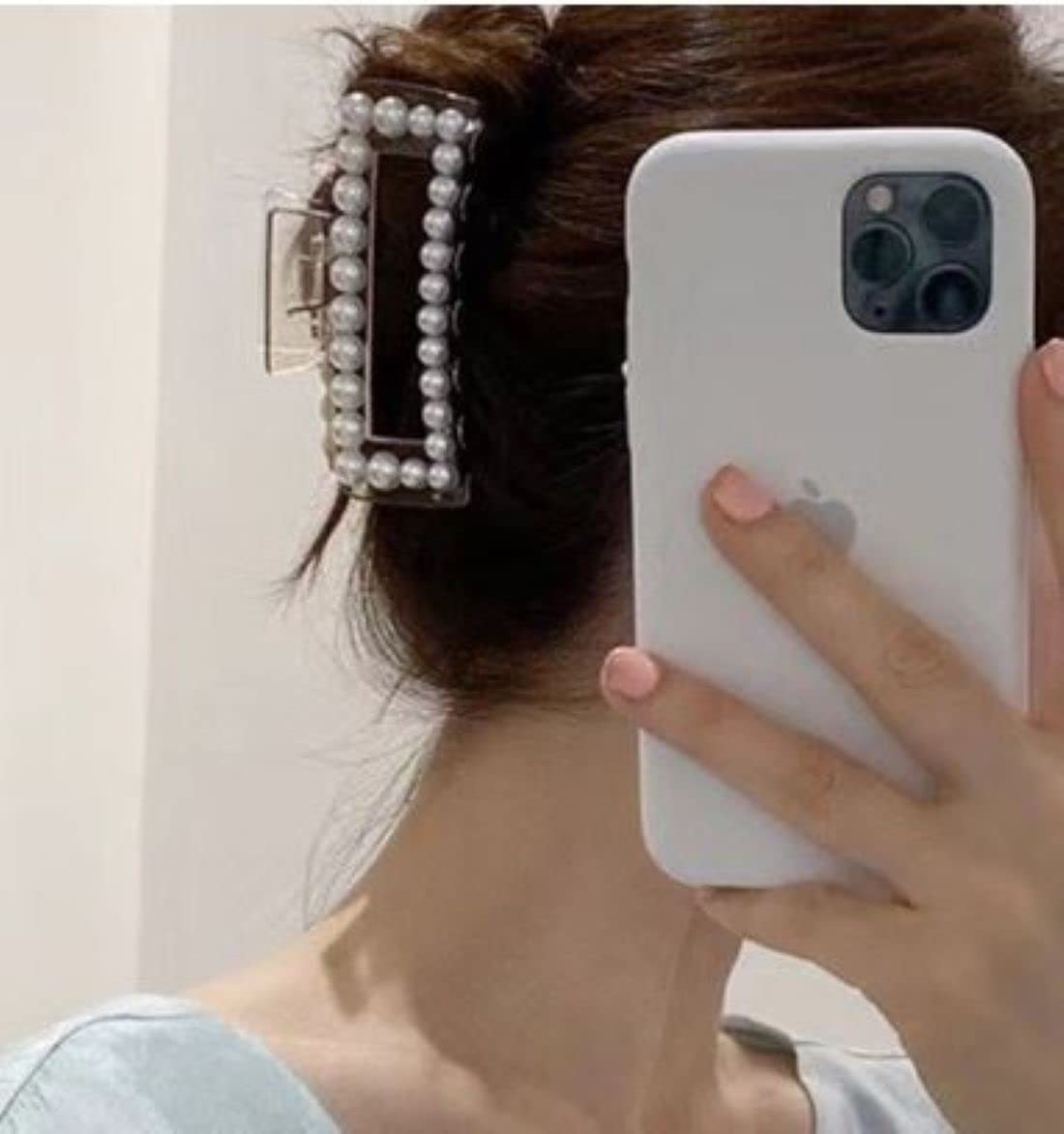 DENICRAAS Pearl Hair Claw Clips - Strong Hold Hair Barrettes for Women, Non-Slip Jaw Clips for Thick Hair - Perfect for Birthday Gifts, Business Events, Weddings & Everyday Styling