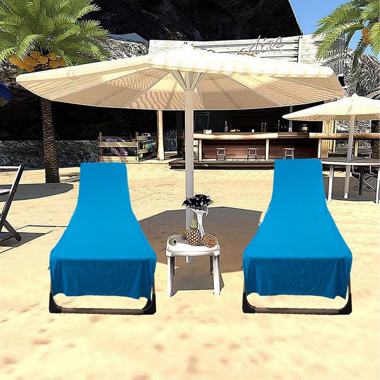 Premium Microfiber Lounge Chair Covers - Waterproof Outdoor Chaise Lounge Cushions for Pool, Beach, Patio & Garden - Soft Sun Lounger Towel Protector for Hotels, Resorts & Backyard Relaxation