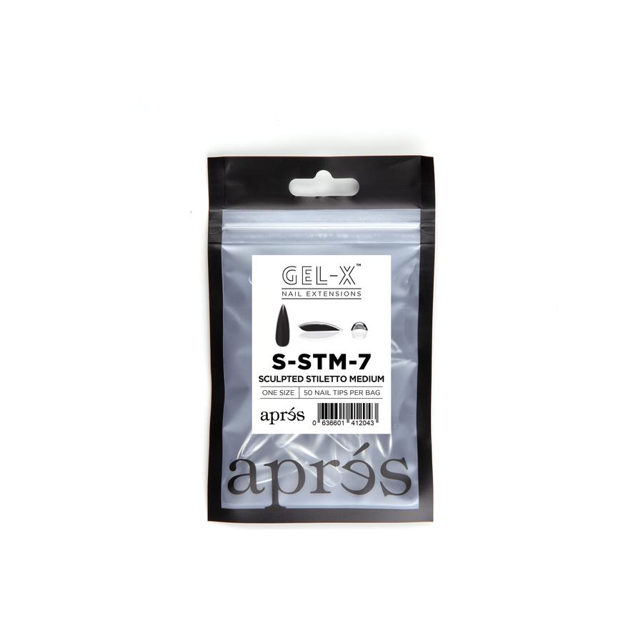 Apres Gel X Sculpted Stiletto Medium Refill Tips - Size #00 & #9 - Professional Nail Extension Kit for Salon & Home Manicures, Perfect for Gel Nail Art & Long-Lasting Wear