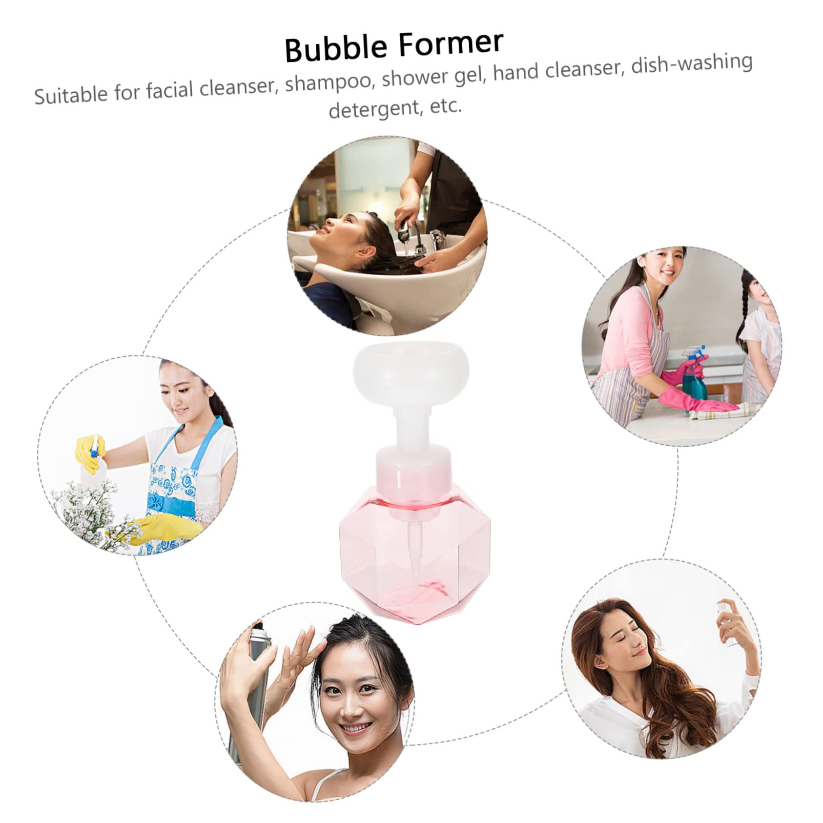 Pink Bubble Foaming Soap Dispenser - Compact & Stylish Hand Soap Bubbler Tool for Bathroom, Kitchen & Kids' Playtime