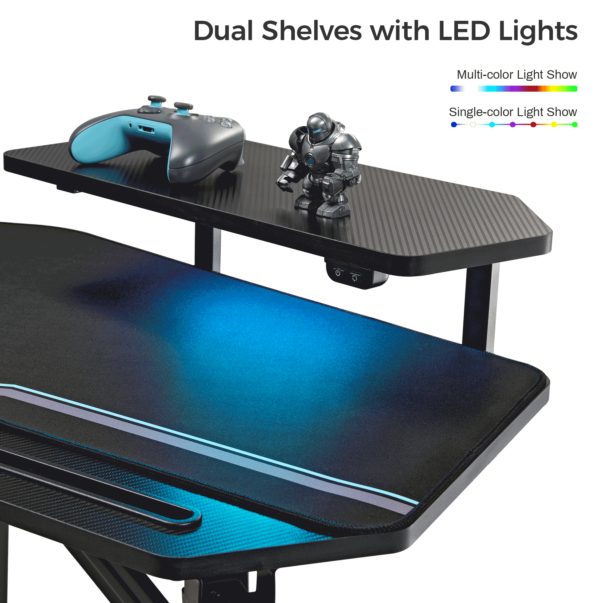 Aero Wing Shaped Studio Desk - Black (63 & 72 Inch) - Perfect for Home Office, Gaming Setup & Music Production Workspace