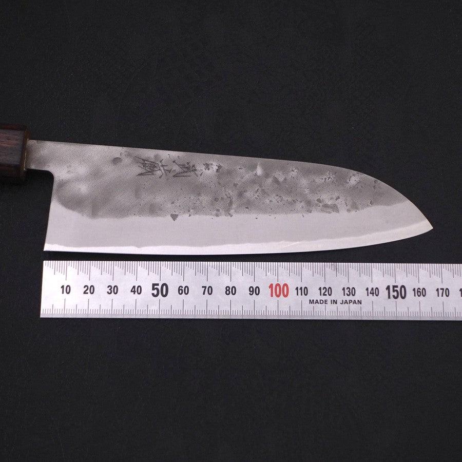 Premium Santoku Knife 165mm - Blue Steel #2 Nashiji Stainless Clad with Sumi Urushi Handle - Japanese Chef Knife for Slicing, Dicing & Chopping Vegetables, Meat & Fish - Perfect for Home Kitchens & Professional Use