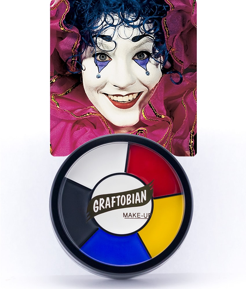 Professional Clown Makeup Wheel Palette - Vibrant Colors for Face Painting & Costume Parties - Perfect for Halloween, Cosplay & Theatrical Performances
