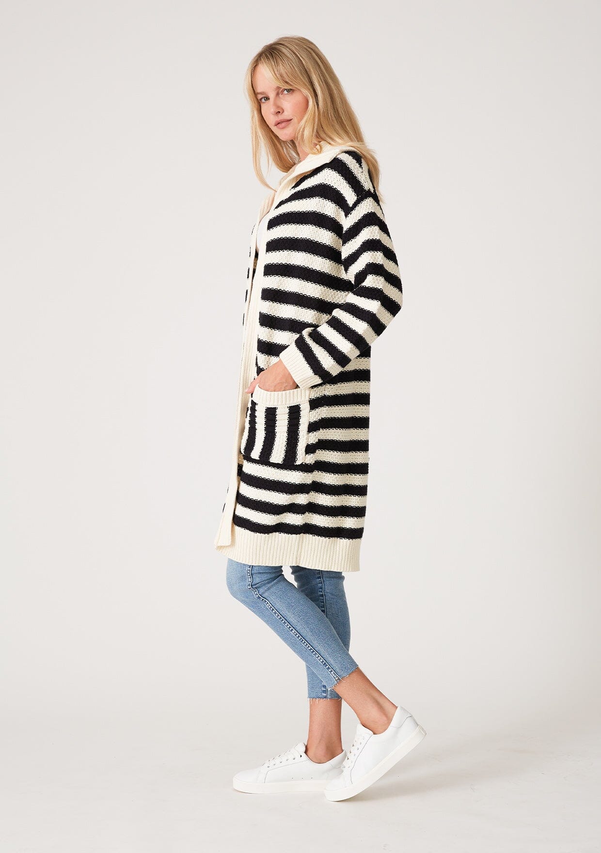 Stylish Coastal Striped Cardigan for Women - Soft Knit Sweater for Casual Outfits & Beach Layering | Perfect for Fall & Spring Wear