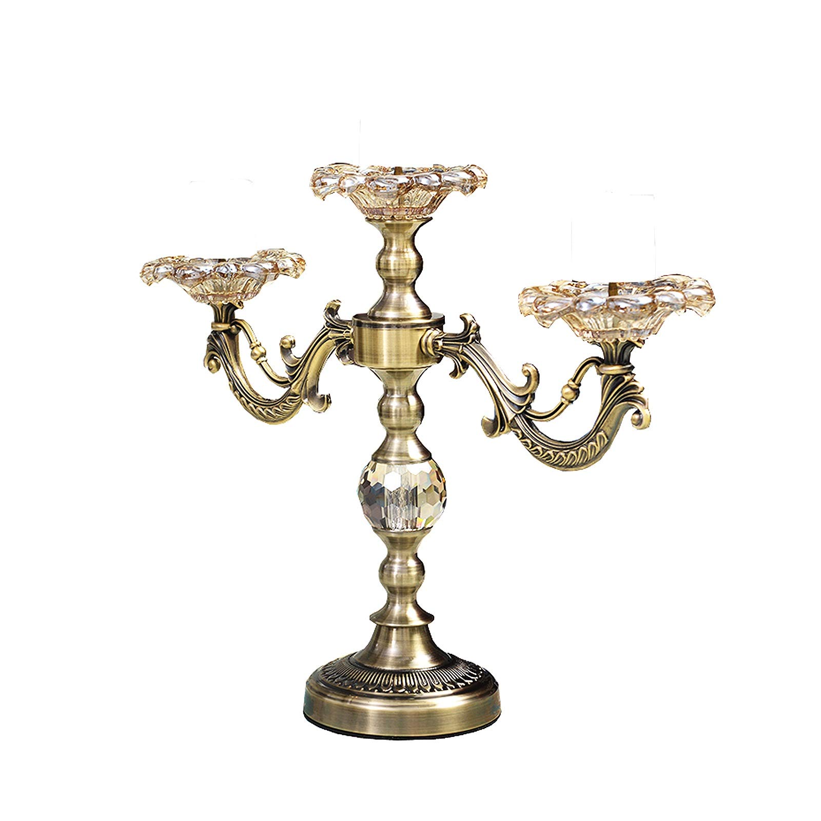 Elegant HOLPPO 3-Candle Metal Candelabra Holder - Wedding Centerpiece, Church Decor, Holiday & Halloween Table Decoration - Perfect for Formal Events, Dining Room & Home Décor