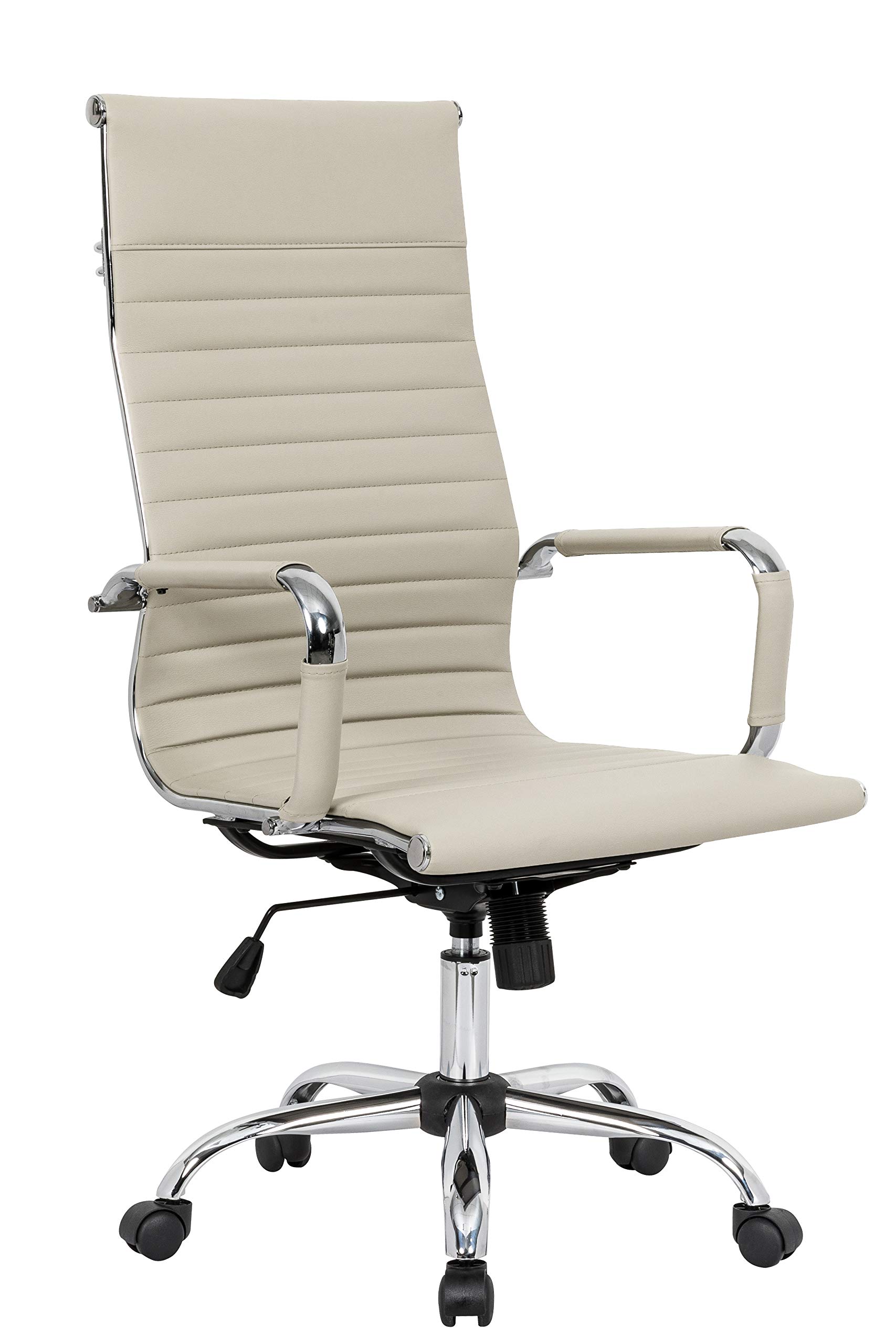 LeisureMod Harris Ergonomic Office Chair in Tan - Comfortable Adjustable Desk Chair for Home & Office Workspaces