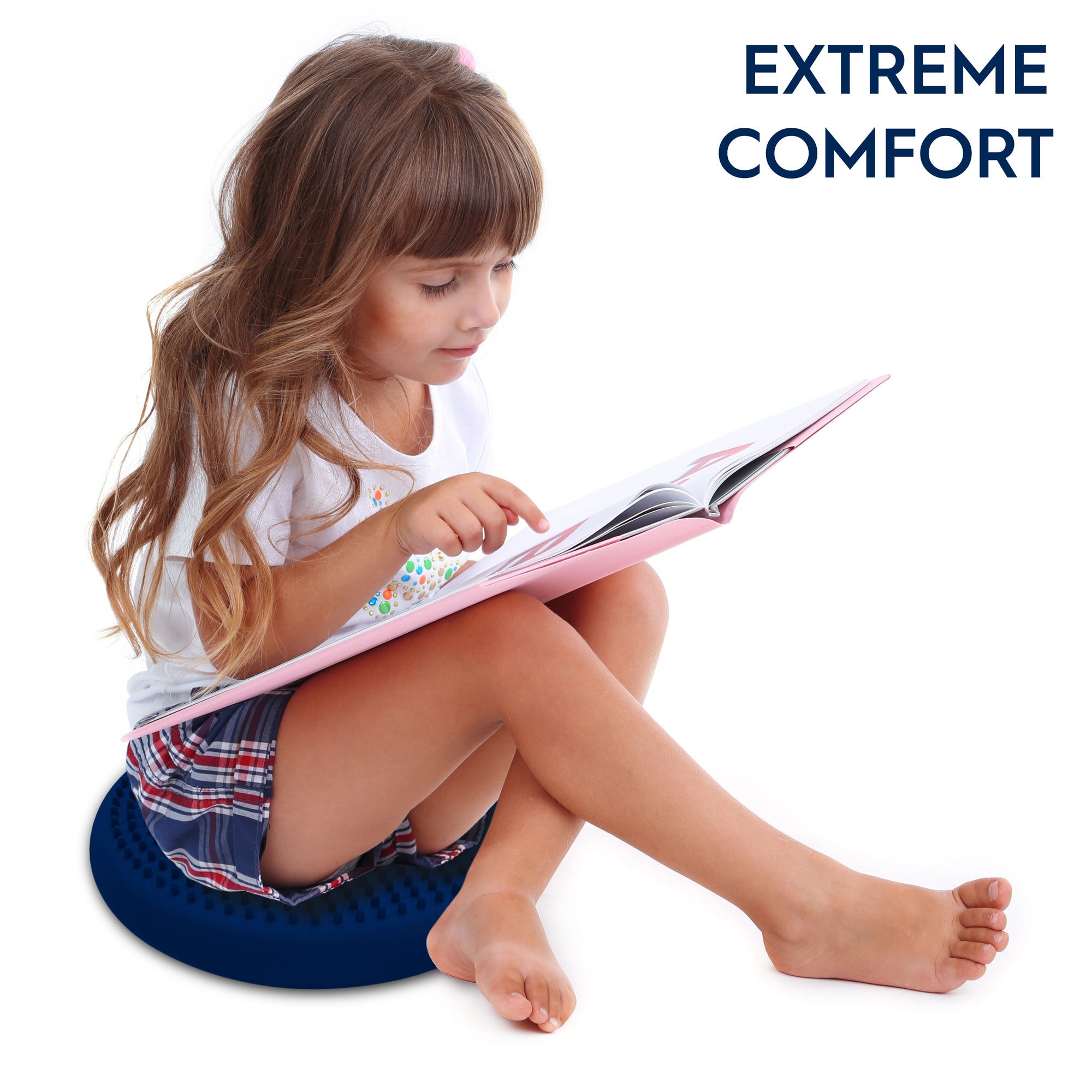 Bouncyband® Little Wiggle Seat Sensory Cushion for Kids - Blue - Improves Focus & Wiggly Movement - Perfect for Classroom, Homeschool & ADHD Sensory Needs