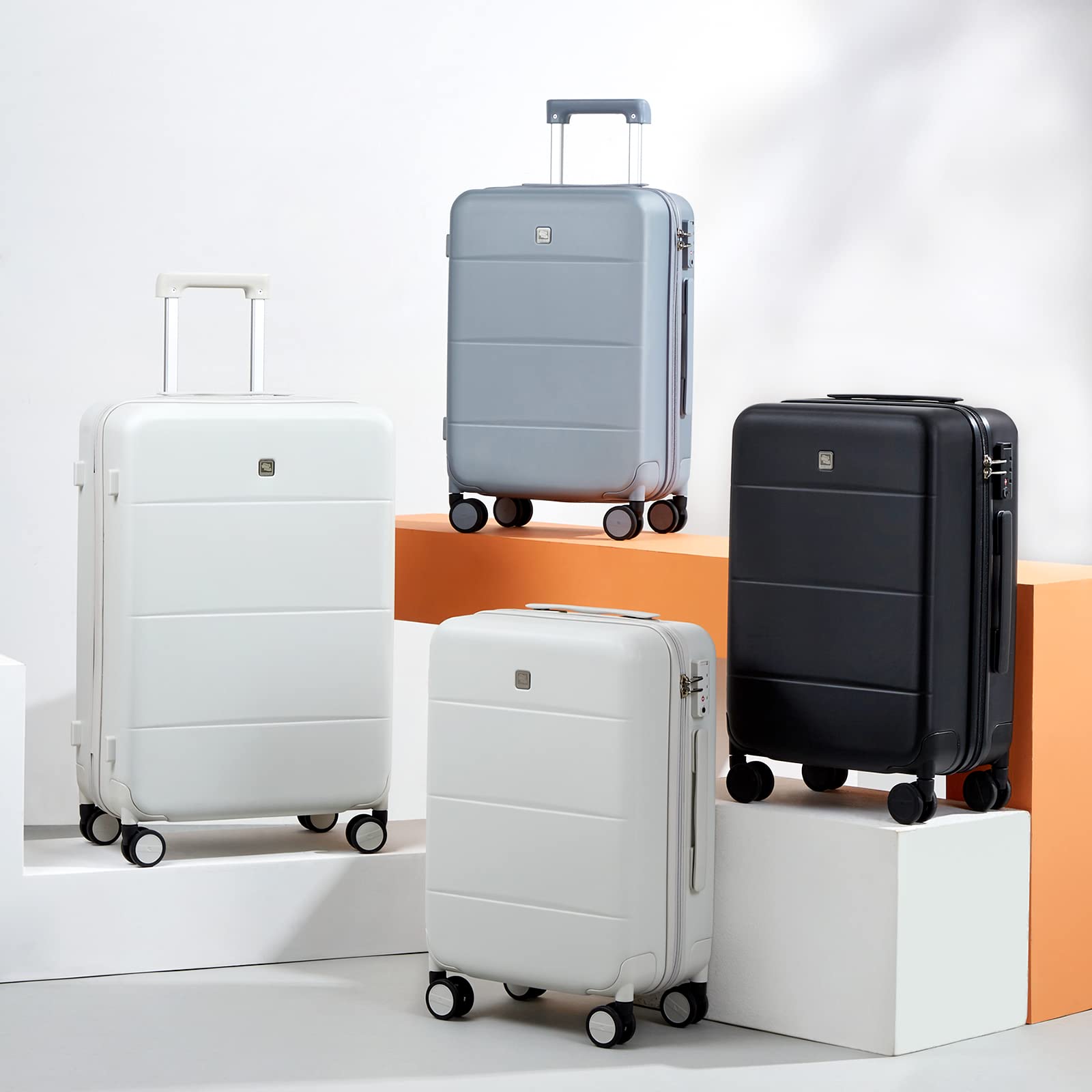 Hanke 2-Piece Hard Shell Luggage Set with Spinner Wheels - 20 & 26 Inch TSA Approved Checked Suitcases (Cuba Sand) | Perfect for International Travel, Business Trips & Family Vacations