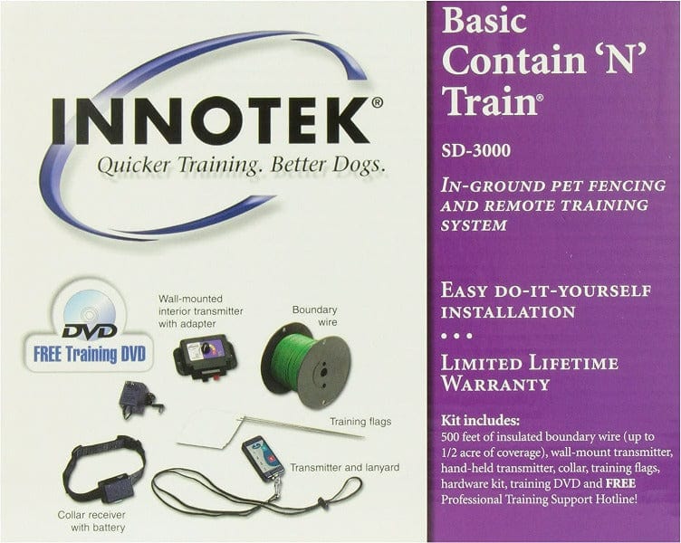 Innotek Basic Contain 'N' Train In-Ground Dog Fence & Remote Training System – Safe Pet Containment & Behavior Correction for Backyards & Large Properties