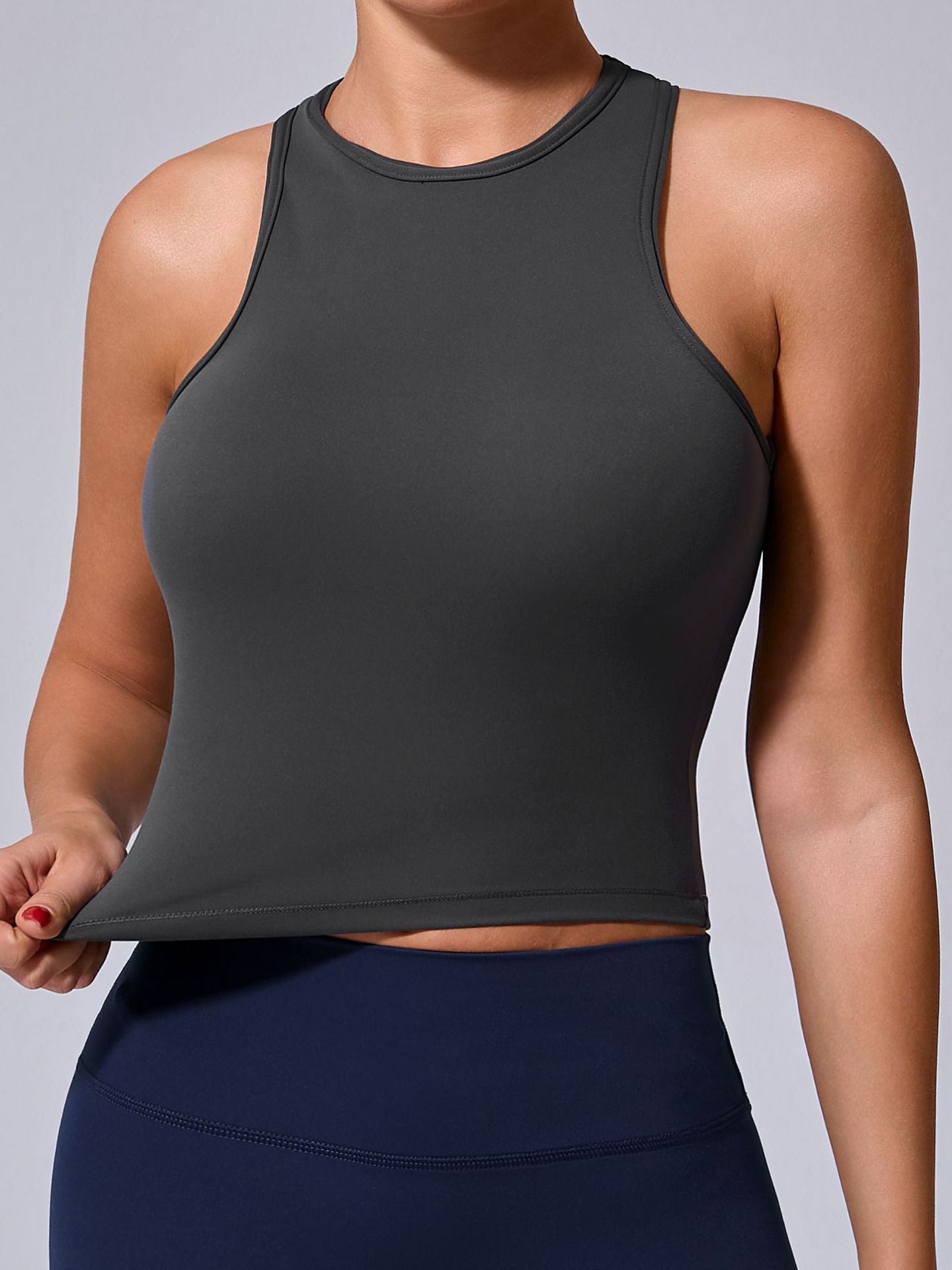 ZASUWA Women's Solid Color Quick Dry Elastic Sports Bras - High Support Workout, Running, Yoga & Gym Activewear