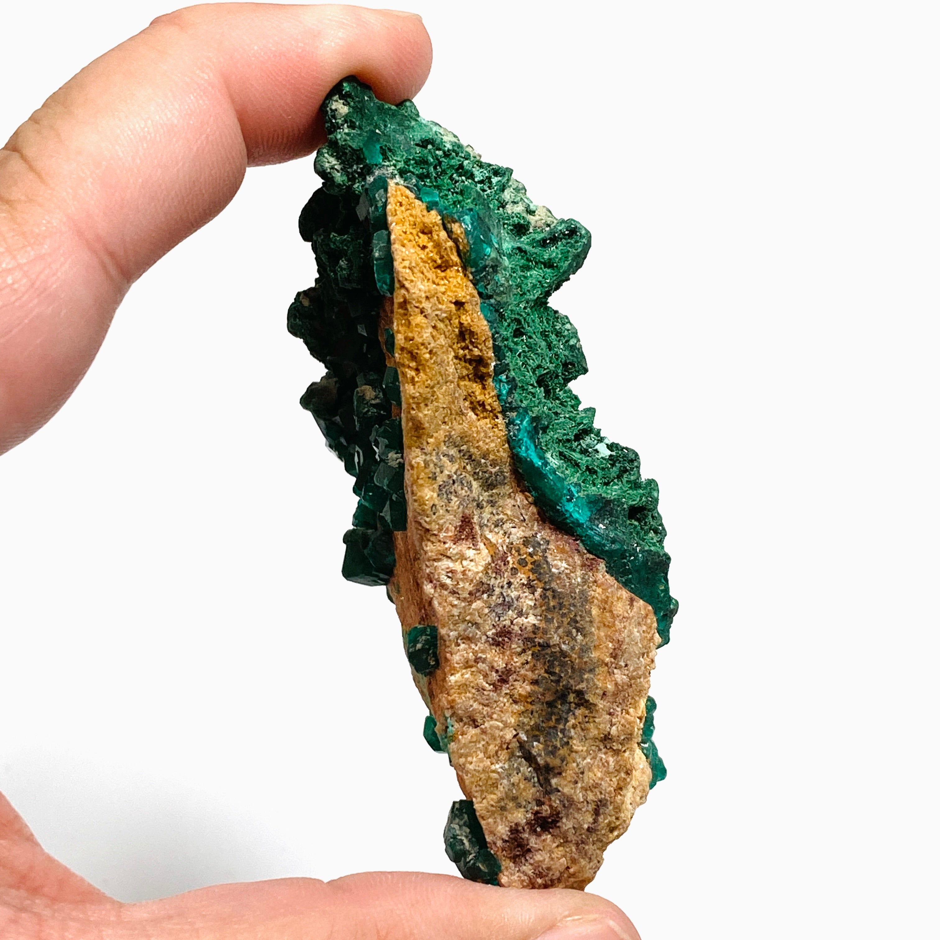 Natural Dioptase and Malachite Crystal Specimen from Congo - CR3745 | Mineral Collection, Healing Crystals, Geology Display, Home Decor
