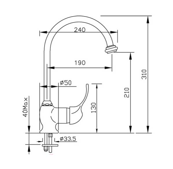 Finsbury Bronze Kitchen Faucet with Black Handle - Modern Touchless Pull-Down Sprayer for Sink, Perfect for Home & Restaurant Use