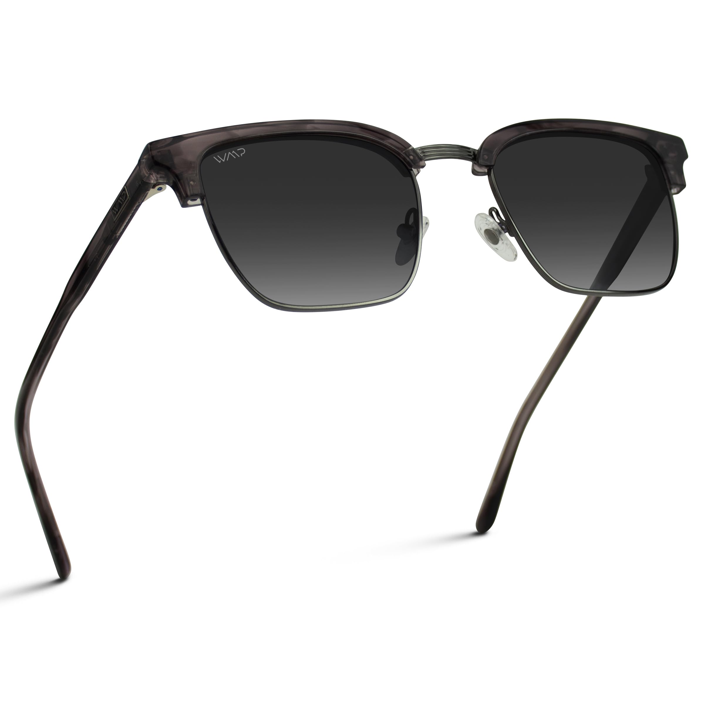 WearMe Pro Modern Semi-Rimless Rectangular Polarized Sunglasses for Men & Women - UV Protection, Lightweight & Stylish for Driving, Beach & Outdoor Activities
