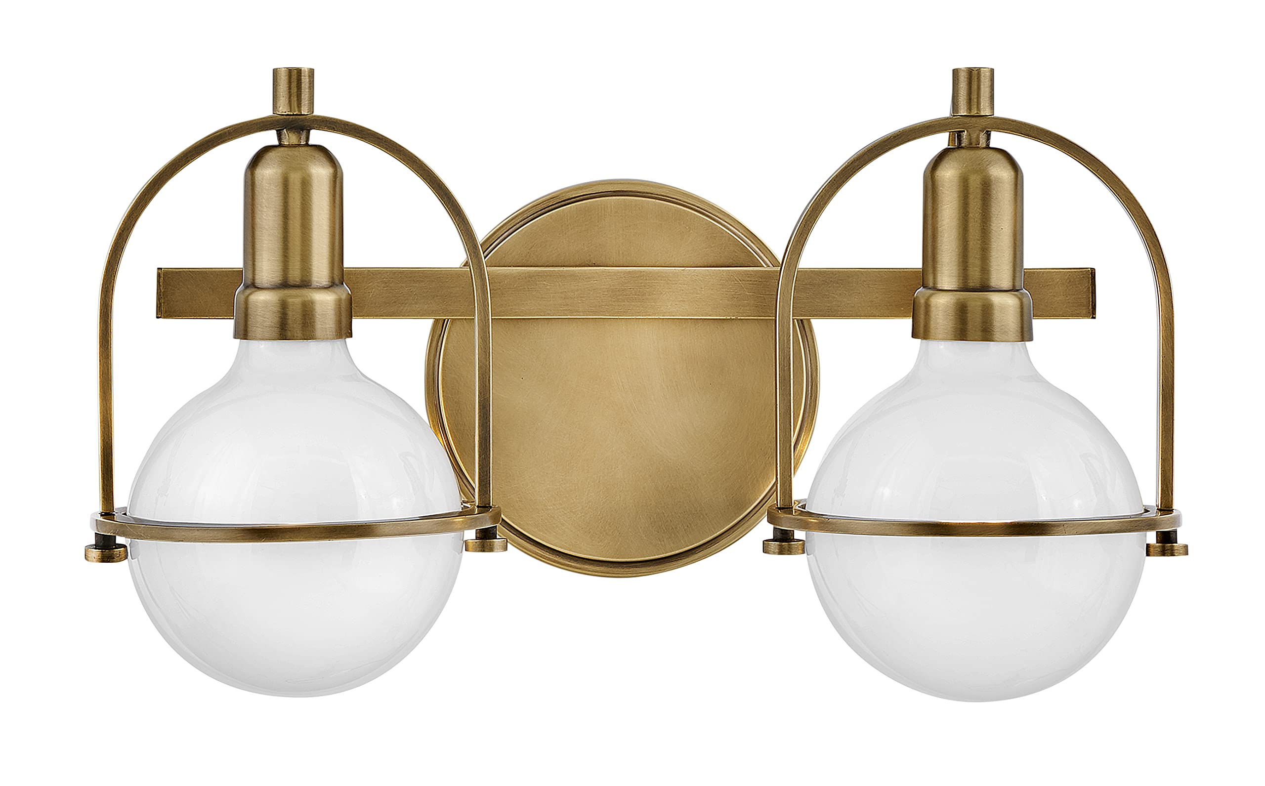 Hinkley Somerset 53772HB Small Two Bathroom Vanity Light with Globe Style Bulbs - Transitional Up/Down Mount Fixture in Heritage Brass Finish - Perfect for Bathroom Mirror Lighting and Powder Room Decor