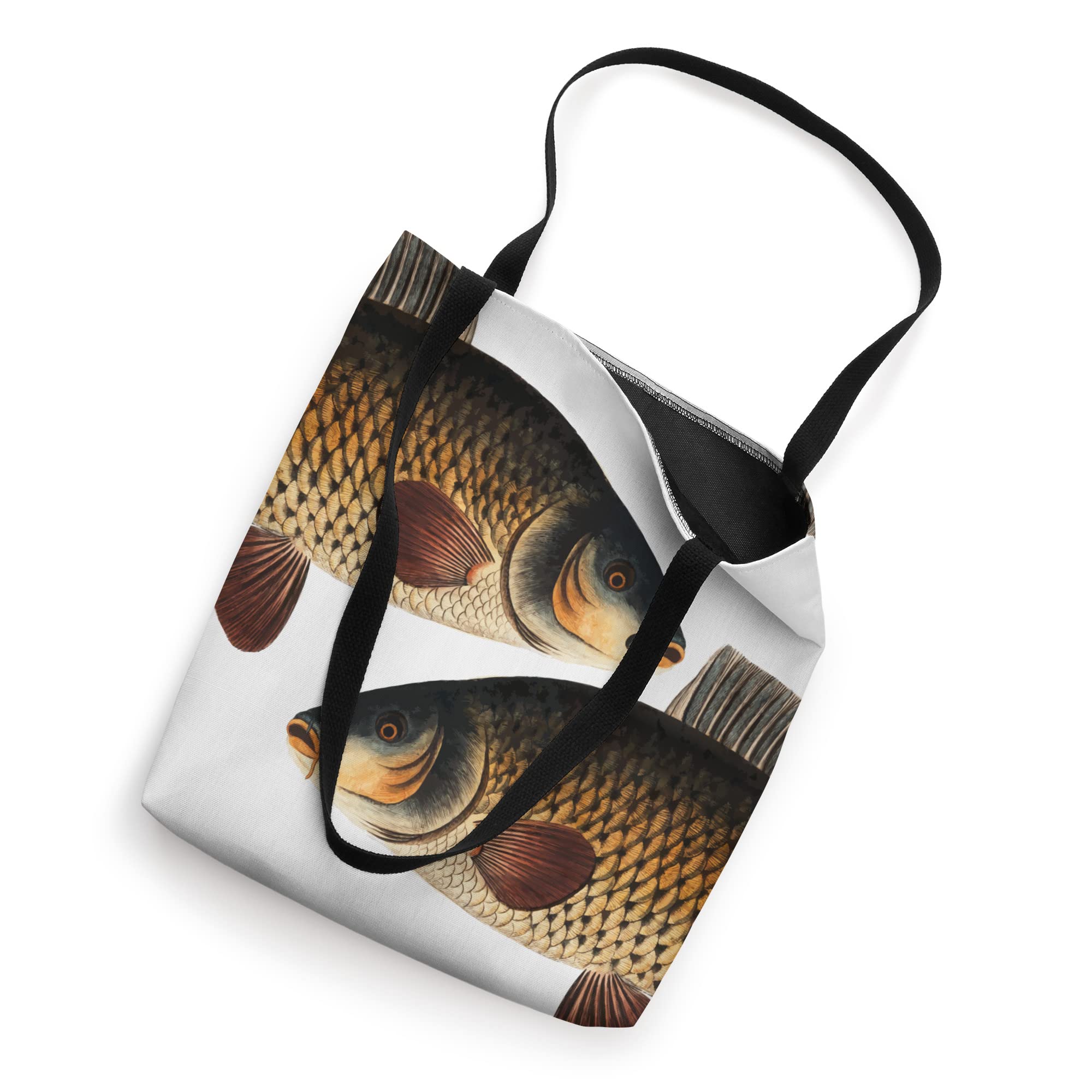 Stylish Carp Fish Printed Tote Bag - Durable & Eco-Friendly Cotton Shopping Bag for Groceries, Beach, and Daily Use