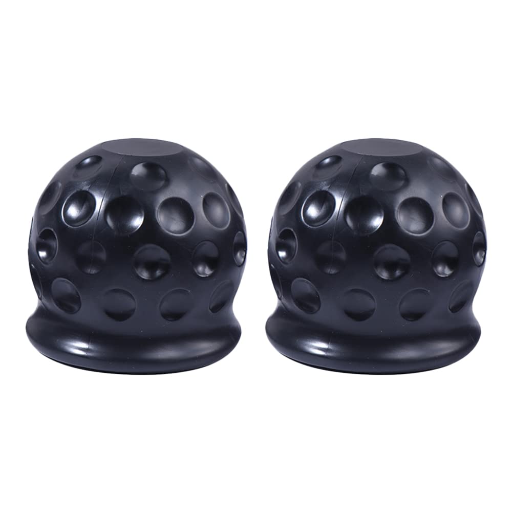 LIOOBO 2-Pack Trailer Hitch Ball Covers - Heavy Duty Tow Ball Protector Caps for Trucks & Trailers - Rustproof Hitch Accessories for Towing Safety (Perfect for Road Trips, Camping & Hauling)