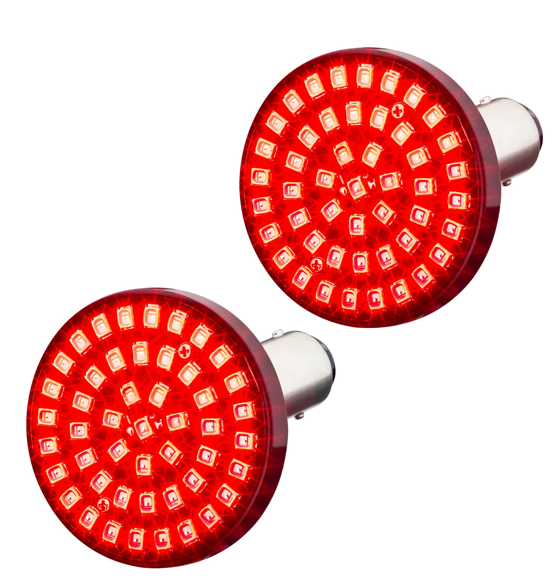 Eagle Lights 8748SB-1157R 2 Inch SUNBURST LED Turn Signal Lights - Red 1157 Bullet Style for Harley Davidson Motorcycles (Running, Brake & Turn Signals) - Perfect for Night Riding & Enhanced Safety