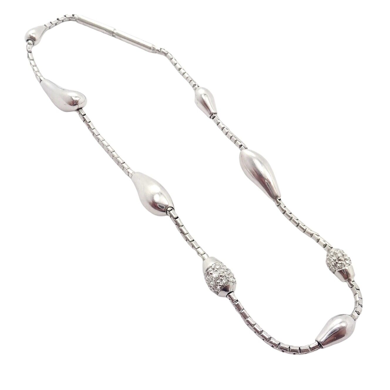 Authentic H. Stern 18k White Gold Diamond Teardrop Bracelet - Luxury Jewelry for Women, Elegant Gift for Anniversary & Special Occasions