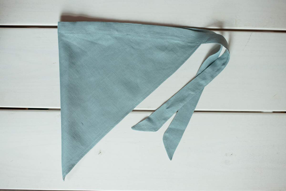 Light Blue Linen Kitchen Scarf - Soft & Breathable Headscarf, Hair Kerchief for Women - Perfect for Cooking, Hair Styling & Summer Fashion Accessory