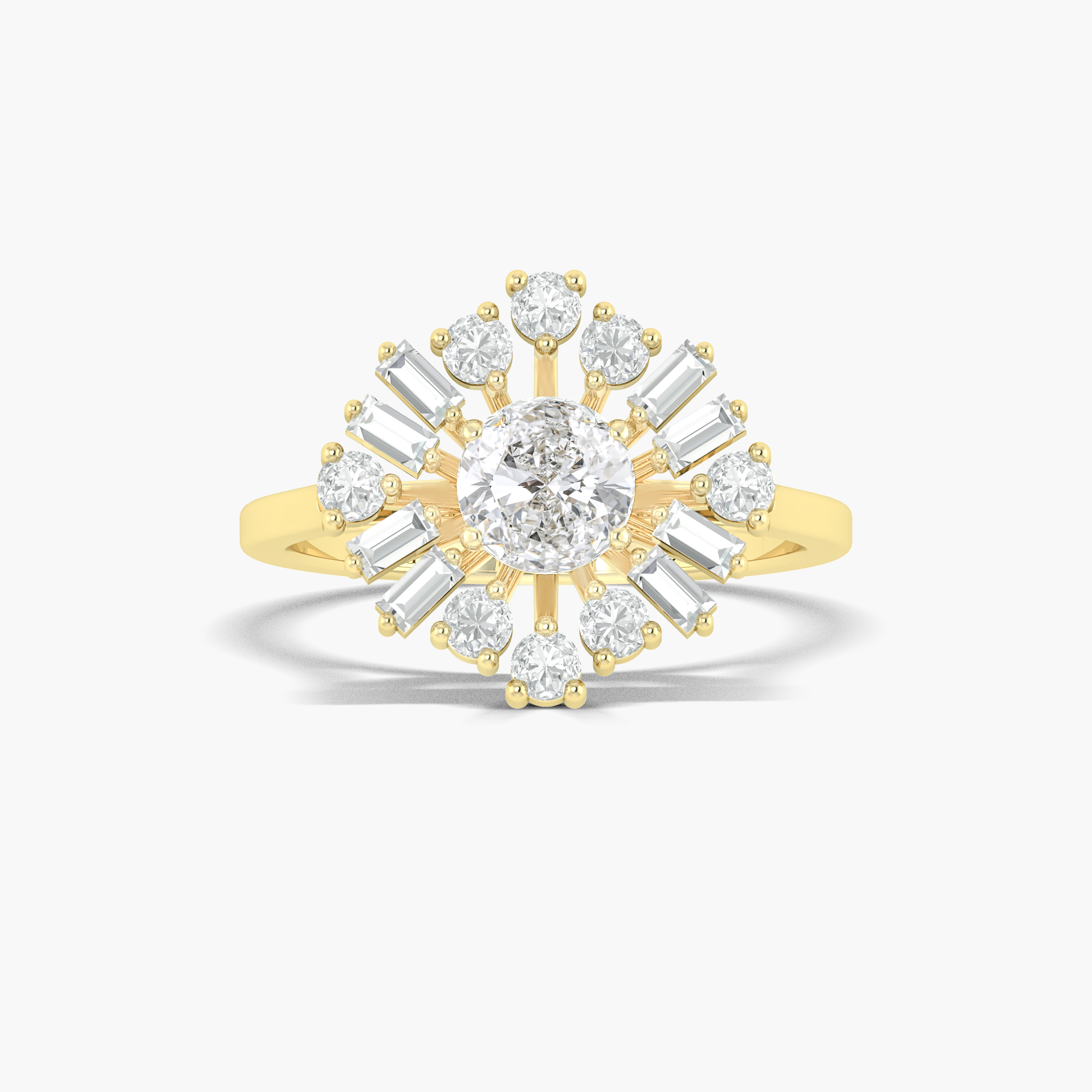 Stunning Round Cubic Zirconia Simulated Diamond Statement Ring - Elegant Jewelry for Women, Perfect for Weddings, Parties & Special Occasions