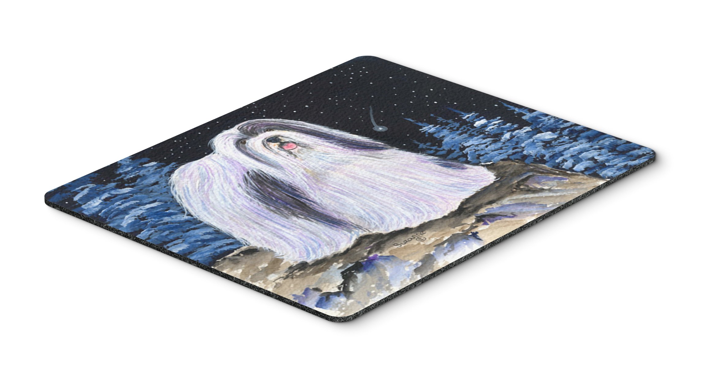 Starry Night Havanese Mouse Pad & Trivet - Large Washable Non-Slip Desk Mat for Home Office, Gaming, Computer & Laptop Use - Perfect Gift for Dog Lovers & Van Gogh Art Fans