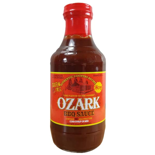 Ozark Hot BBQ Sauce - 12 Pack (19 oz Bottles) | Spicy & Tangy Flavor | Perfect for Grilling, Smoking & Dipping | Great for BBQs, Parties & Family Gatherings
