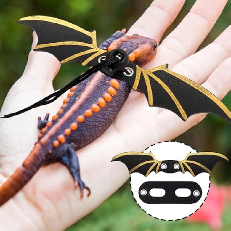 2 Pcs Bearded Dragon Leash and Harness Set - Adjustable Reptile Walking Accessories with Wings for Safety | Perfect for Outdoor Adventures, Park Visits, and Safe Exploration