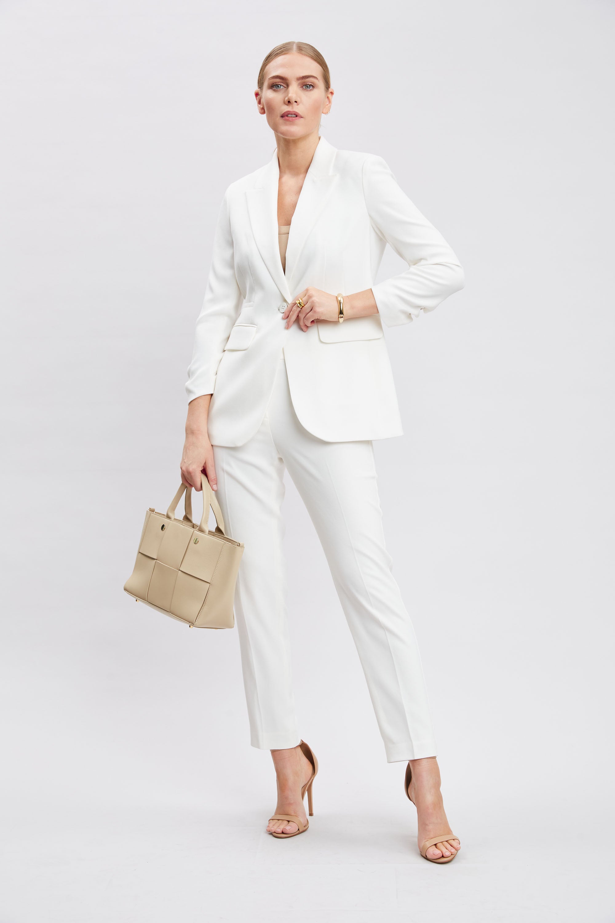 Stylish Ruched Sleeve Blazer for Women - Trendy Office Wear & Formal Outfits - Perfect for Business Meetings, Work Attire, and Professional Events