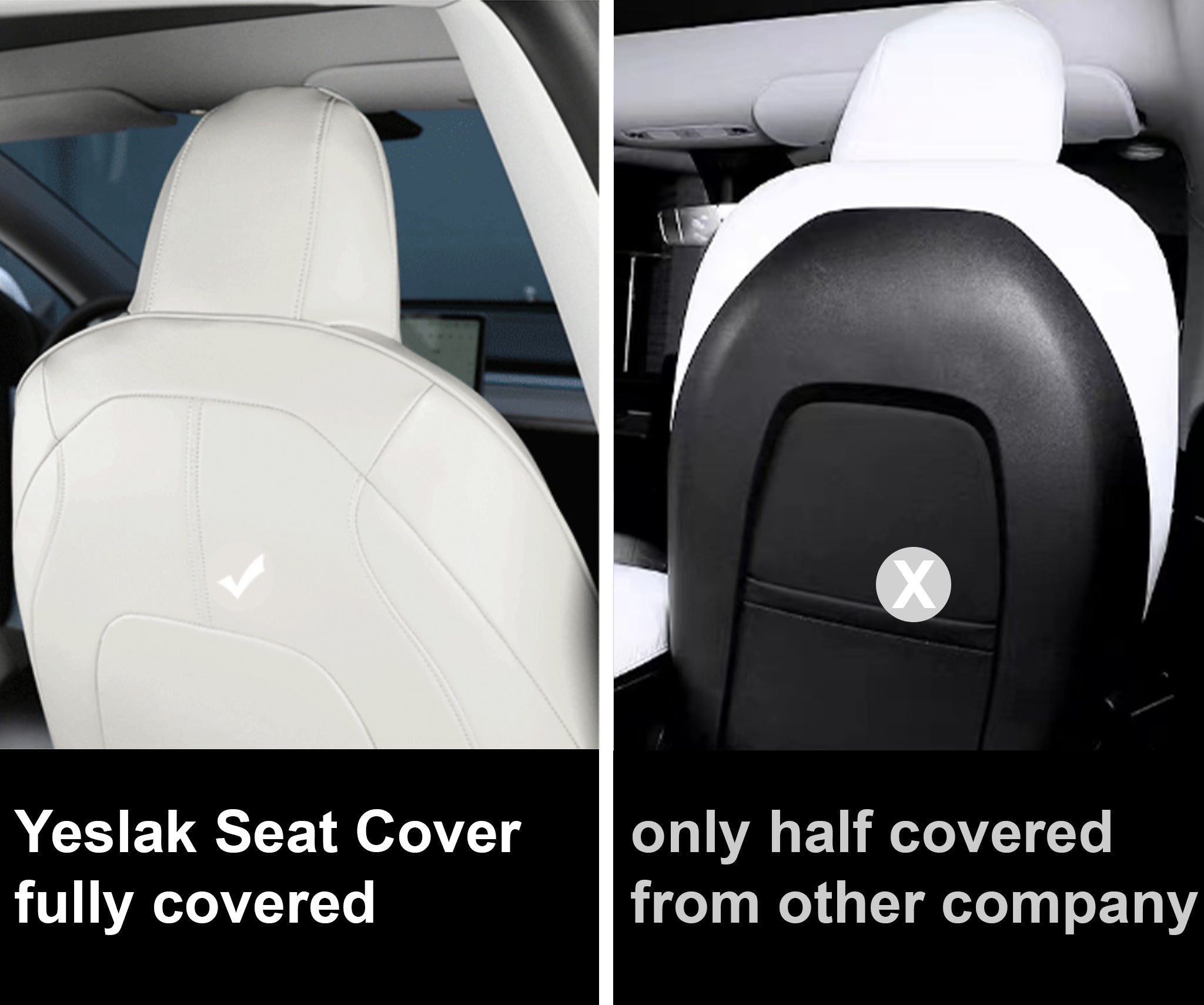 Premium Custom Fit Tesla Seat Covers for Model 3 & Model Y (2017-2025) - Waterproof & Anti-Slip Car Seat Protectors with Enhanced Comfort - Perfect for Road Trips, Daily Commutes & Interior Protection
