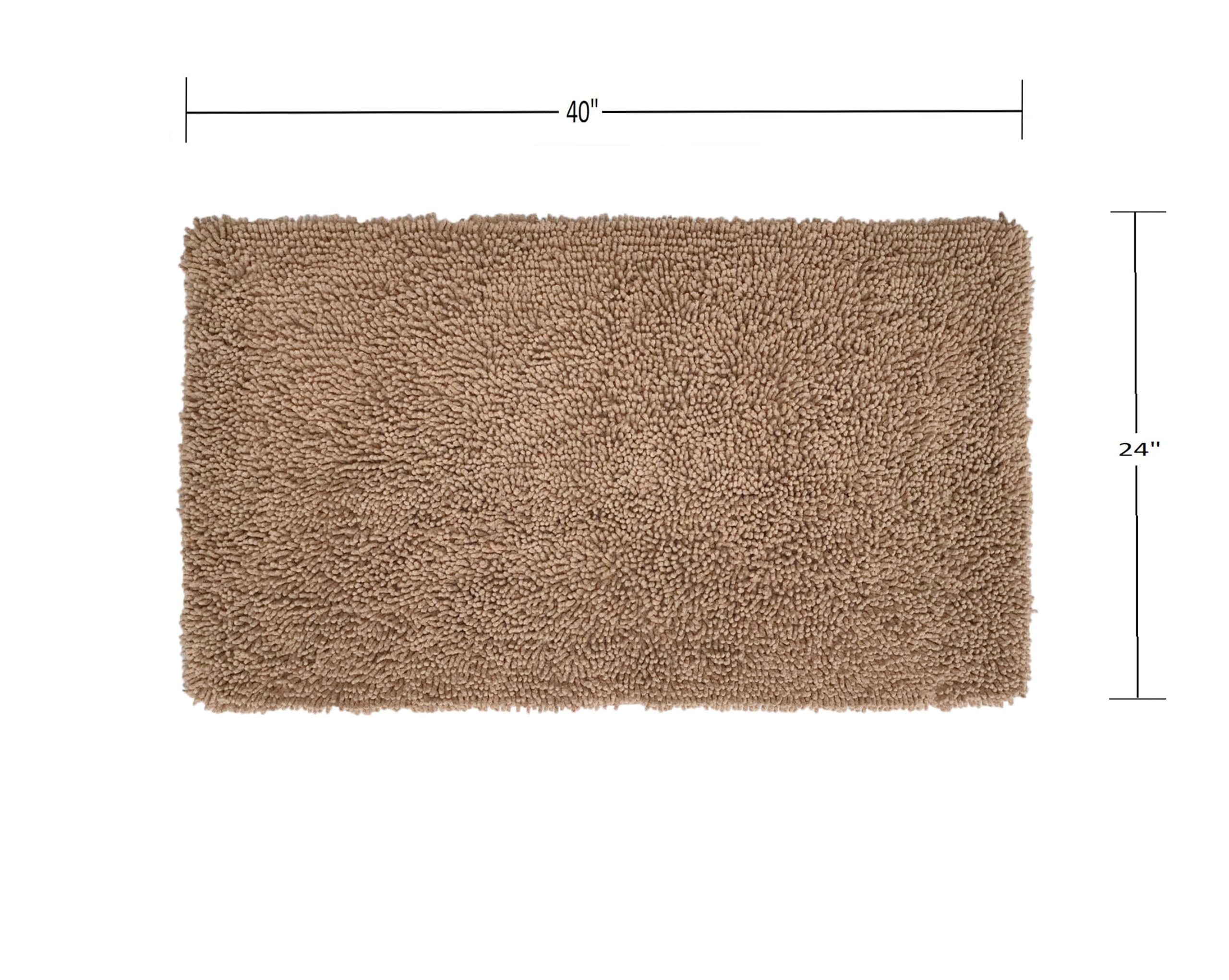 Home Weavers Fantasia 100% Cotton Bath Rug Set - Ultra Soft & Absorbent Non-Slip Bathroom Mat, Washable Kitchen Rug, 24