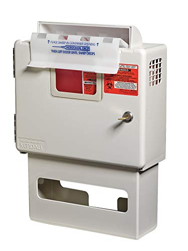 Covidien Sharps 5 Quart Wall Mount Medical Waste Container - OSHA Compliant Biohazard Disposal Bin for Hospitals, Clinics & Home Healthcare Use