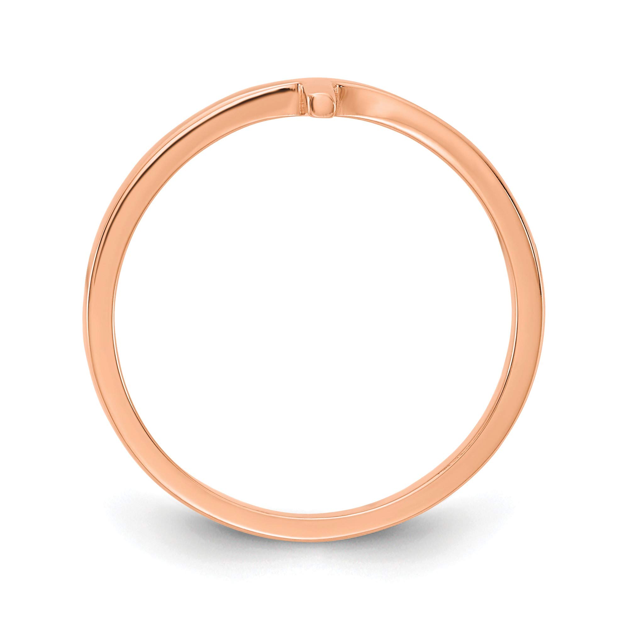 14K Rose Gold Sideways Cross Ring for Women - Size 7 - Dainty Minimalist Cross Jewelry - Perfect for Everyday Wear, Gifts & Special Occasions